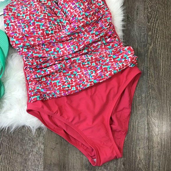 Sweet Escape One Piece Full Coverage Pink Print Swimsuit - Picture 3 of 7